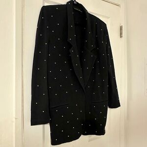 Oversized blazer with pearls embellishment